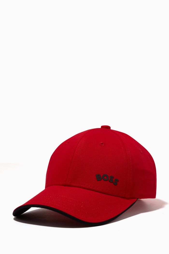 

Logo Print Cap in Cotton Twill, Red