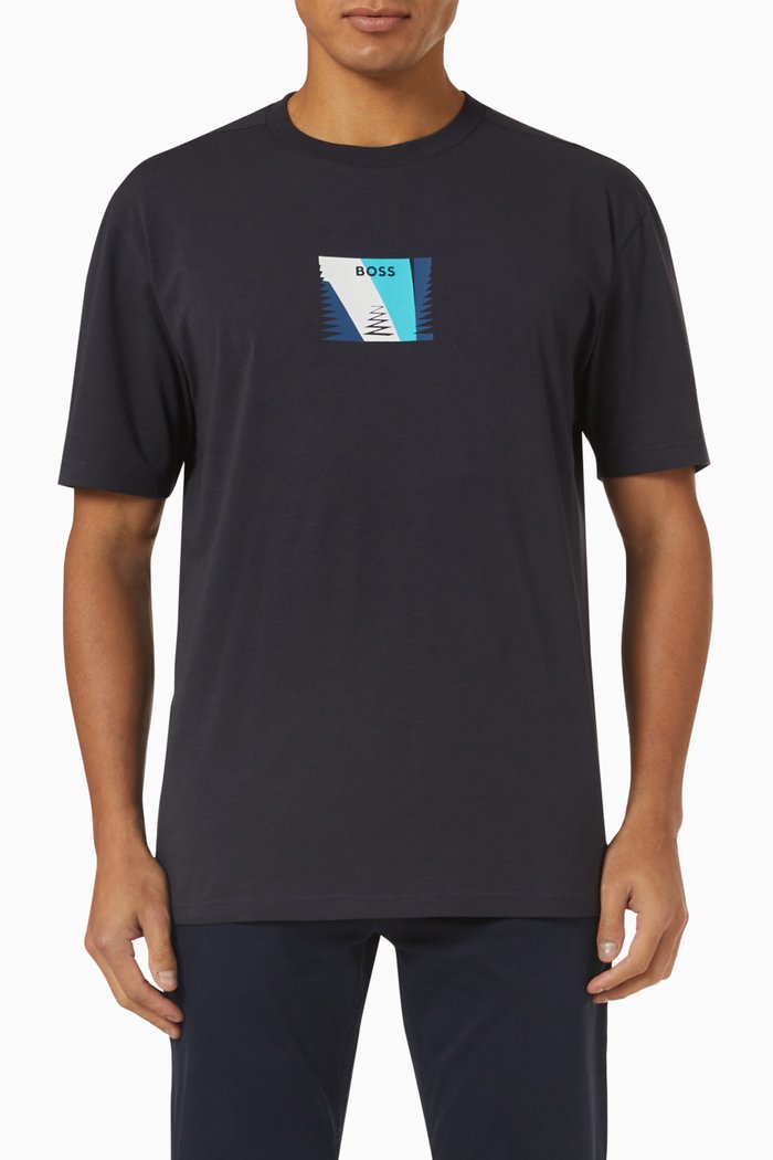 

T-shirt in Cotton Jersey, Blue