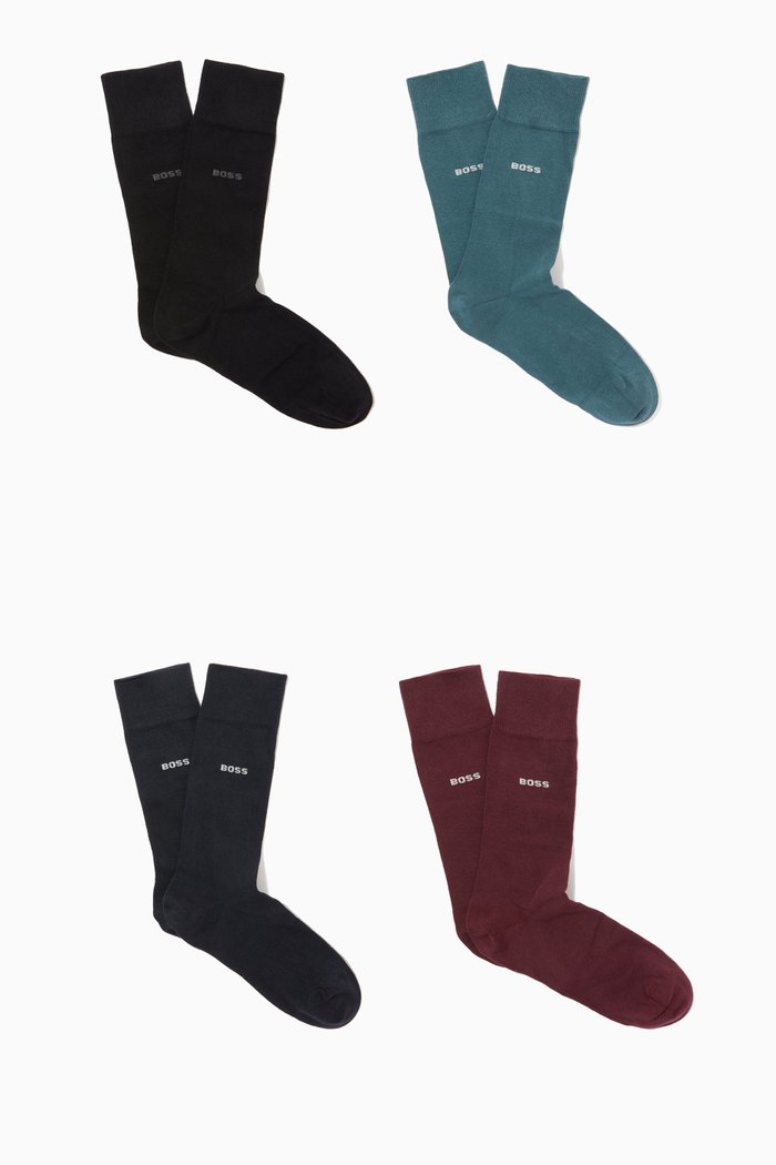 

Socks in Cotton Blend, Set of 4, Multicolour