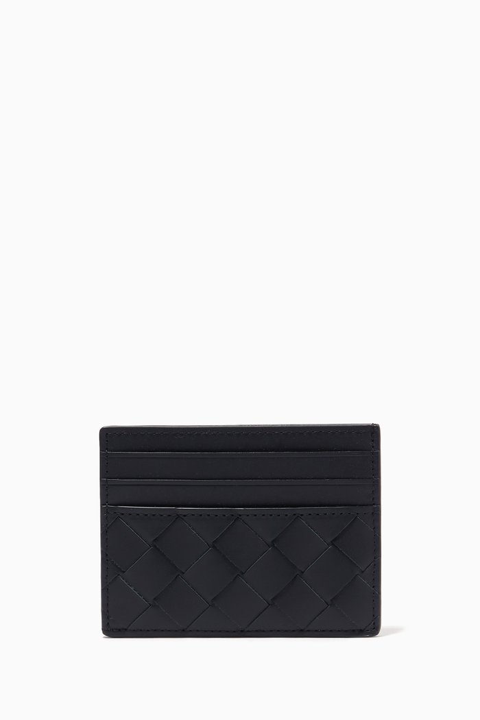 

Card Case in Intrecciato Calfskin, Blue
