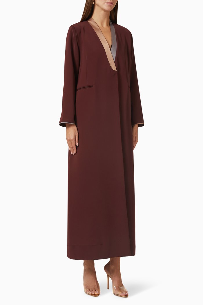 

Tux Long-sleeve Abaya, Burgundy