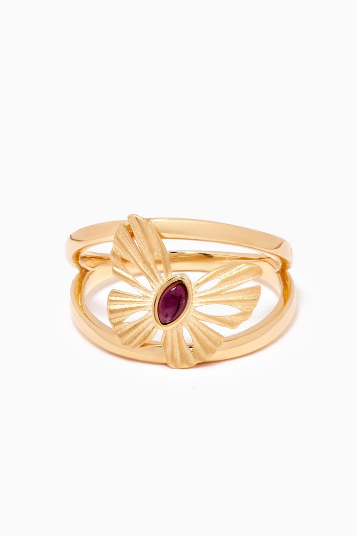 Farfasha Sunkiss Butterfly Amethyst Ring in 18kt Gold, Yellow