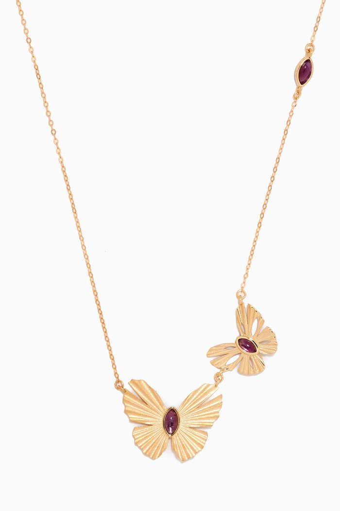 

Farfasha Sunkiss Butterfly Amethyst Necklace in 18kt Gold, Yellow