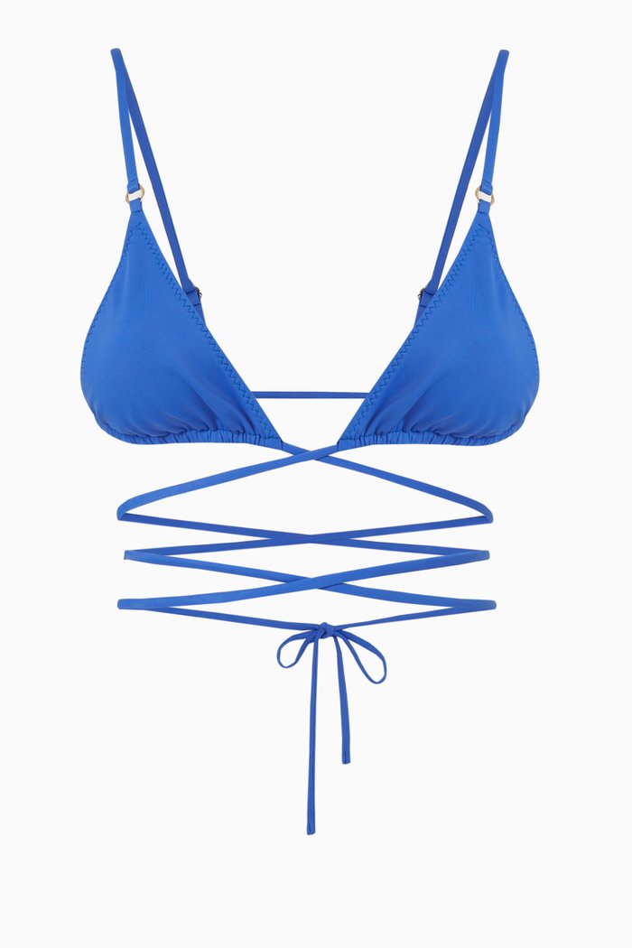 

Talise Tie String Bikini Top, Blue