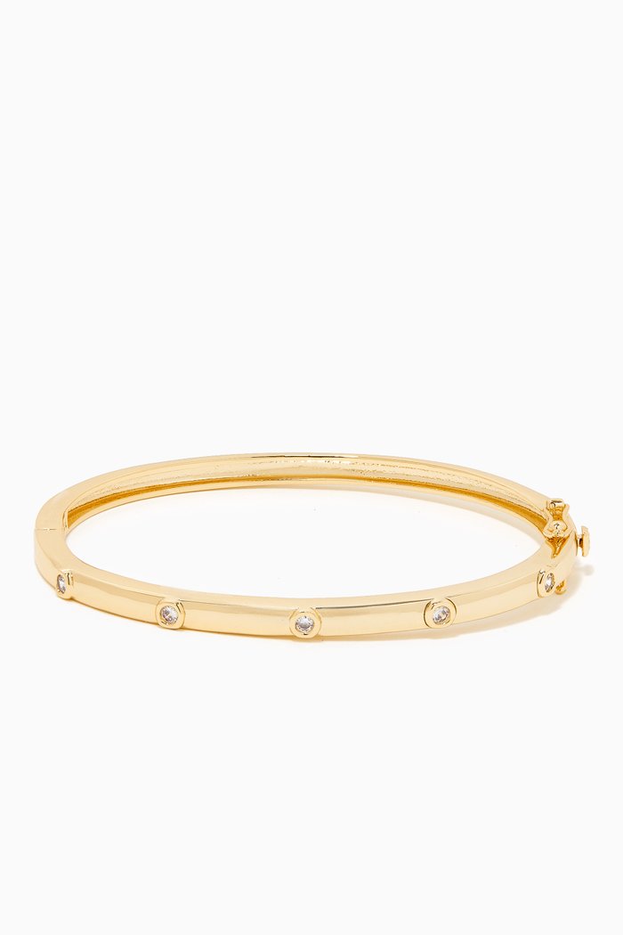 

CZ Bezel Bangle in 14kt Gold-plated Brass