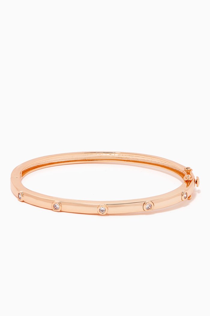 

CZ Bezel Bangle in Rose Gold-plated Brass