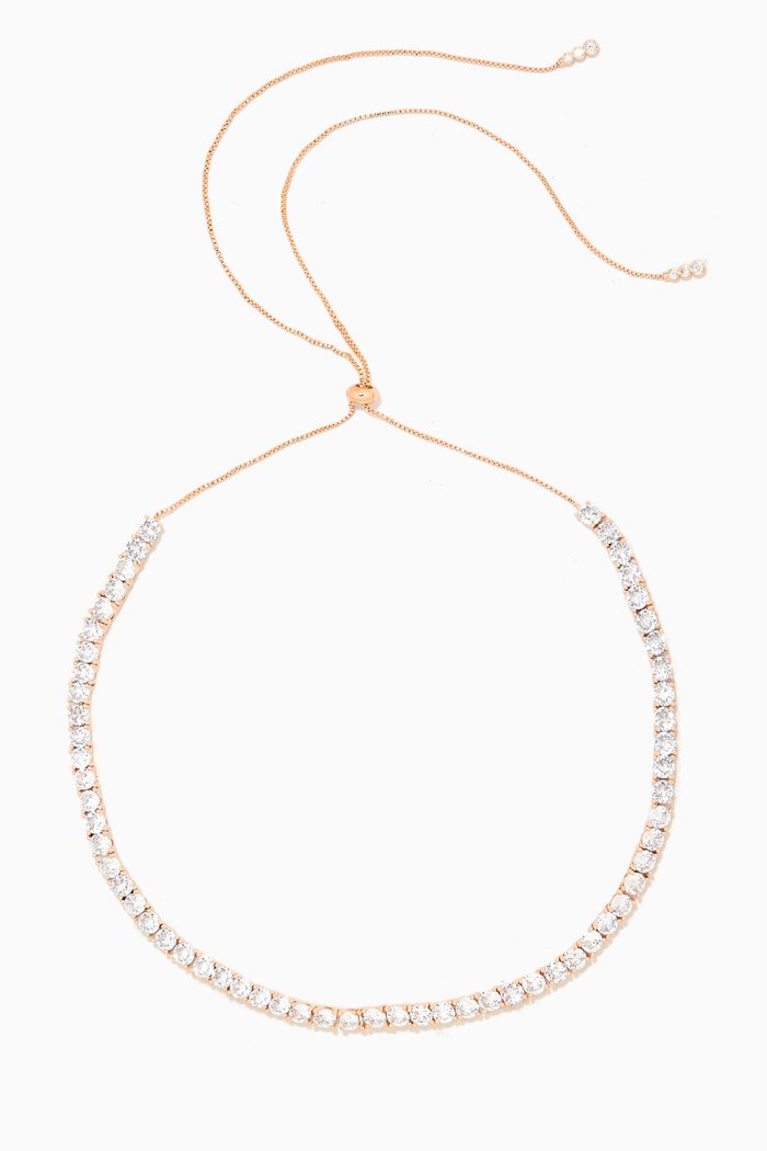 

CZ Round-cut Pavé Choker in Rose Gold-plated Brass