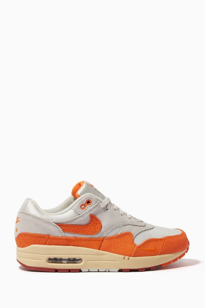 Air Max 1 Sneakers in Leather & Textile, Brown