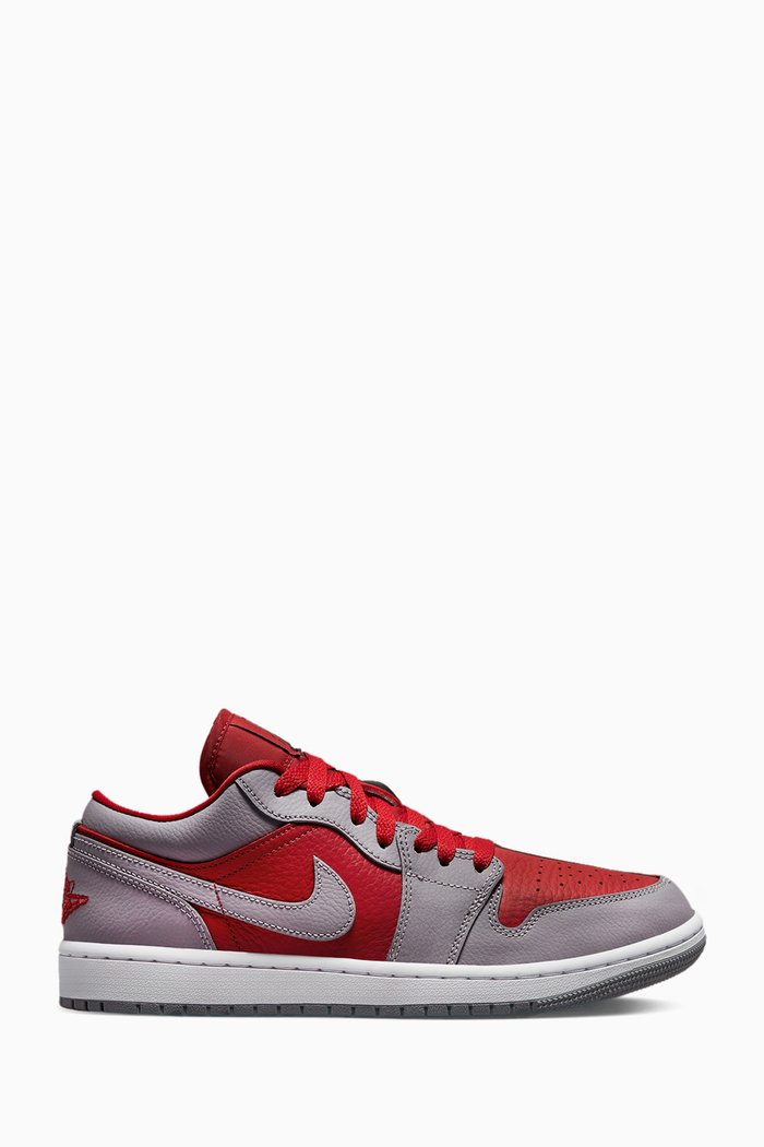 

Air Jordan 1 Split Low-top Sneakers in Leather, Red
