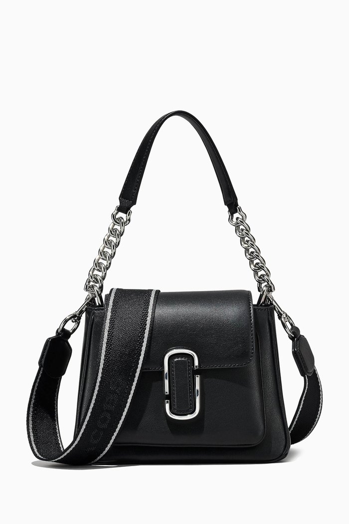 

Mini J Marc Chain Satchel Bag in Leather, Black