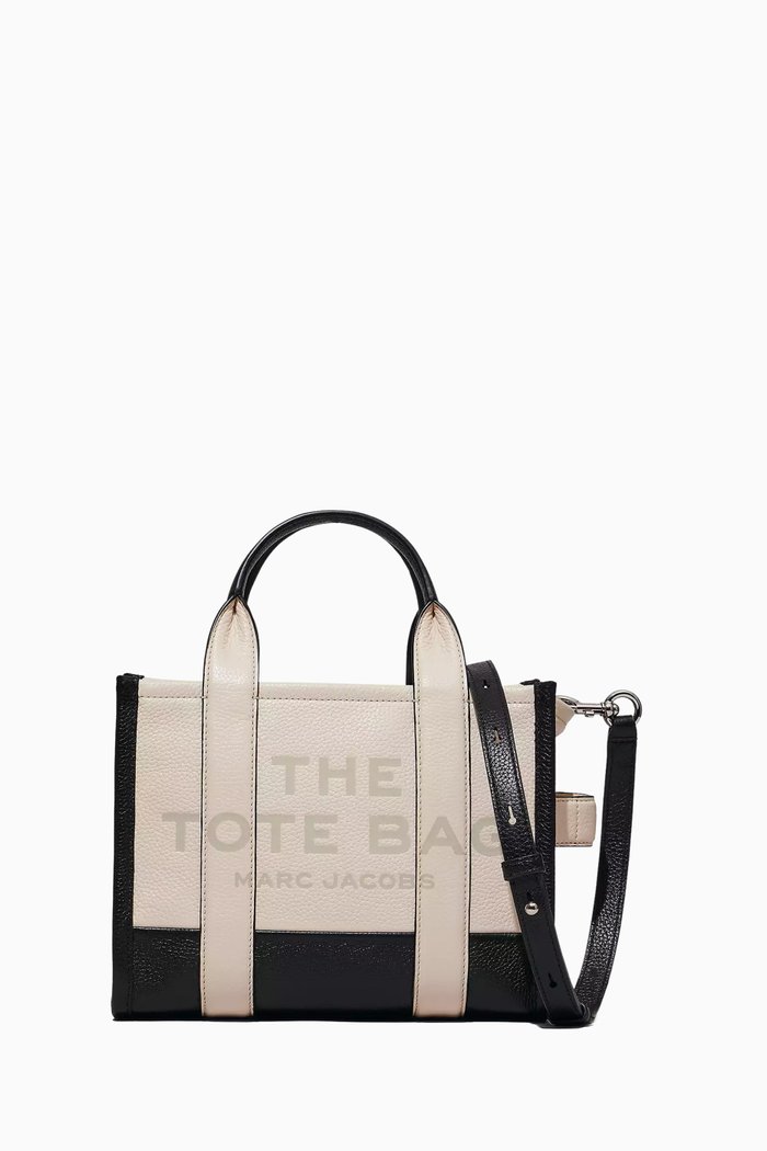

The Mini Colourblock Tote Bag in Leather, White