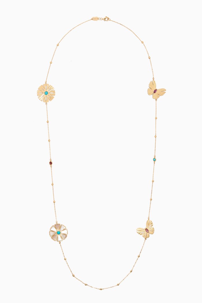 

Farfasha Sunkiss Amethyst & Turquoise Necklace in 18kt Gold, Yellow