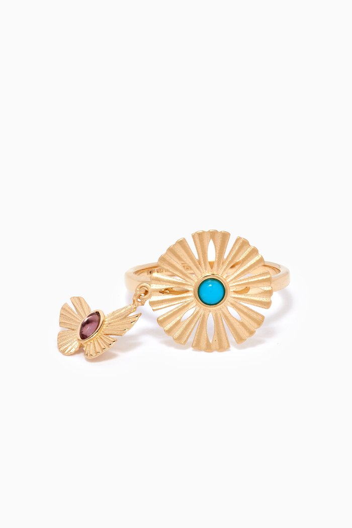 

Farfasha Sunkiss Amethyst & Turquoise Ring in 18kt Gold, Yellow