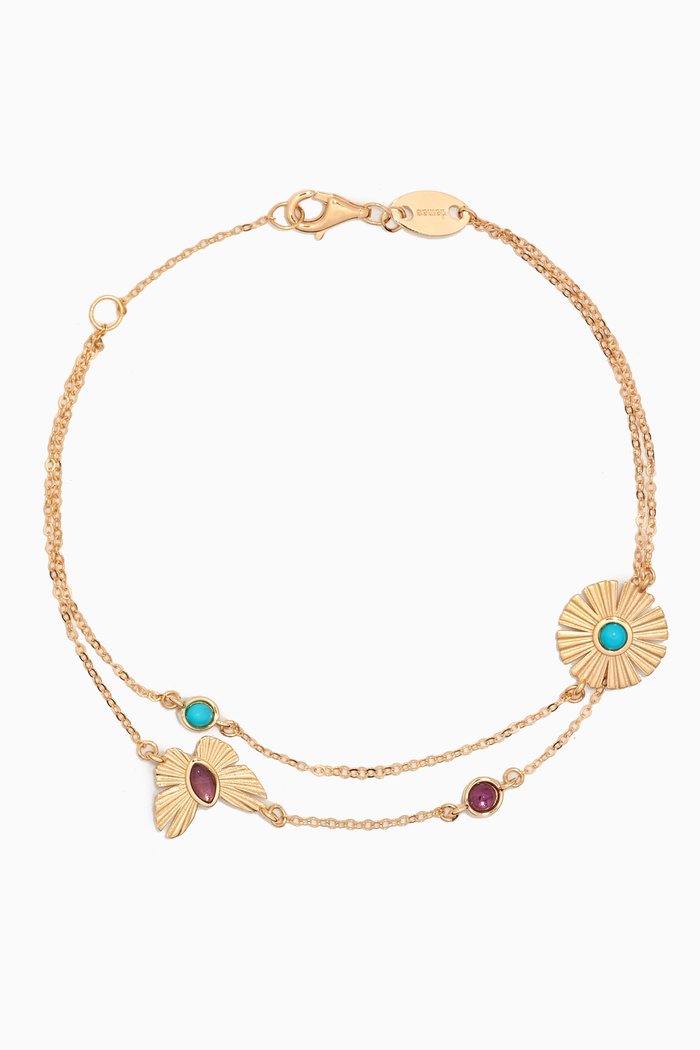 

Farfasha Sunkiss Amethyst & Turquoise Bracelet in 18kt Gold, Yellow