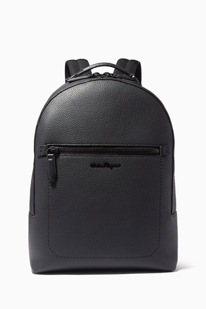 Firenze Backpack in Calfskin Leather, Black