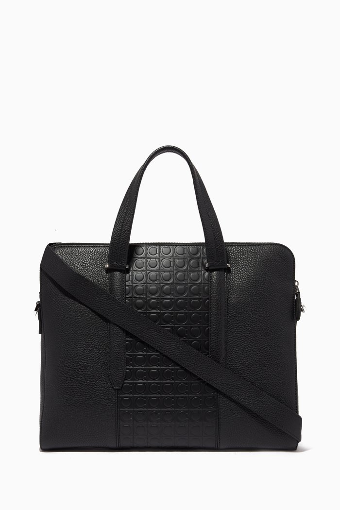 

Firenze Gamma Briefcase in Leather, Black