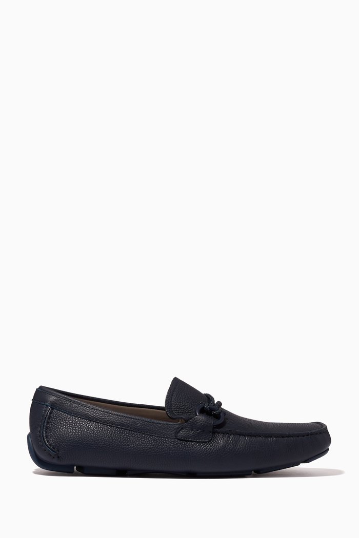 

Florin Gancini Driver Shoes in Calfskin Leather, Blue