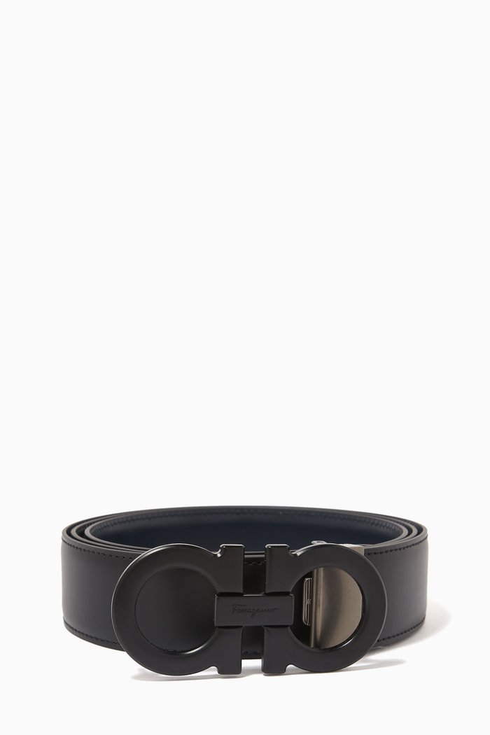 

Gancini Reversible Belt in Leather, Multicolour