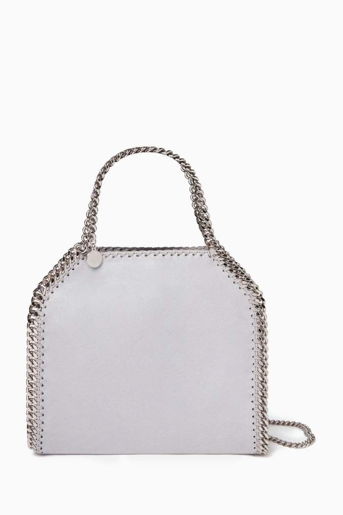 Mini Falabella Tote Bag in Eco Shaggy Deer Leather, Grey