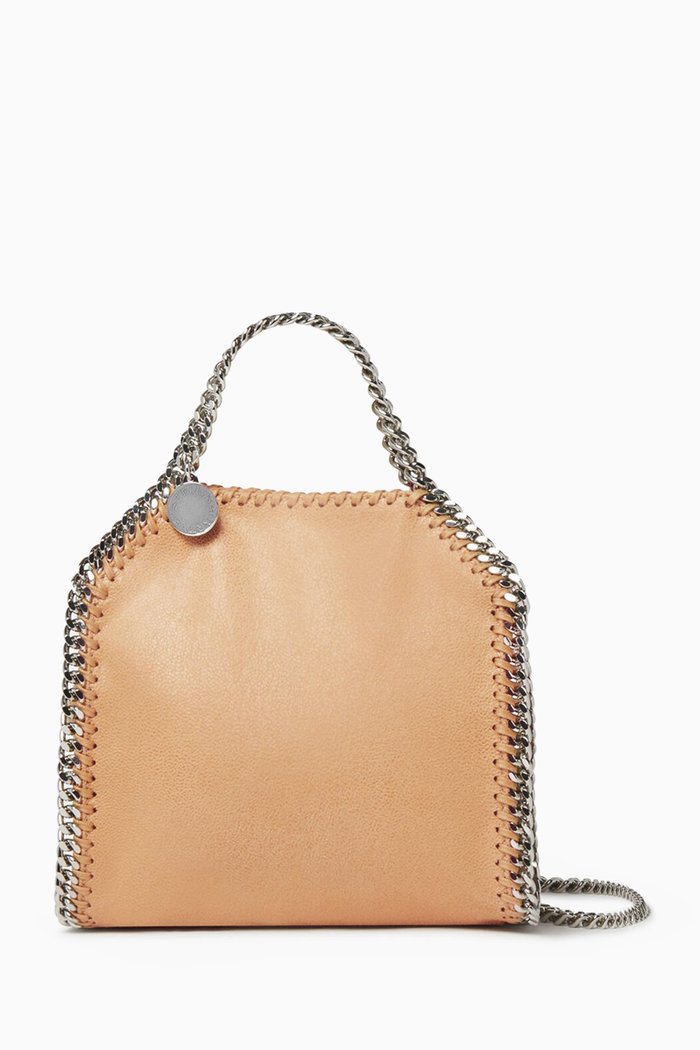 

Falabella Tiny Tote Bag in Eco Shaggy Deer Leather, Neutral