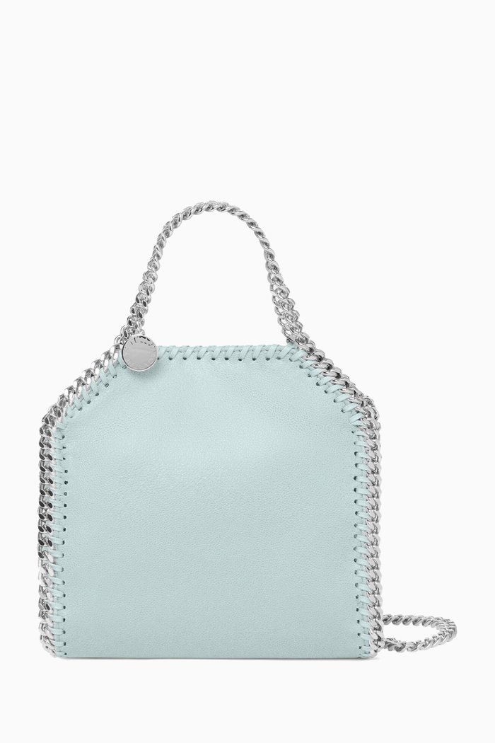 

Falabella Tiny Tote Bag in Eco Shaggy Deer Leather, Blue