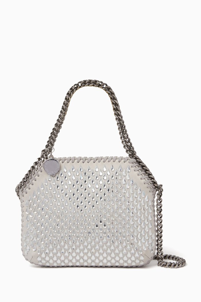 

Mini Falabella Shoulder Bag in Crystal Mesh, Silver