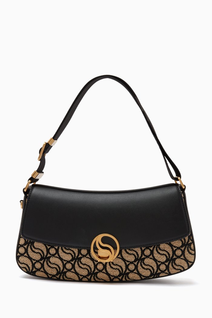 

S-Wave Shoulder Bag in Monogram Canvas & Alter Nappa, Neutral