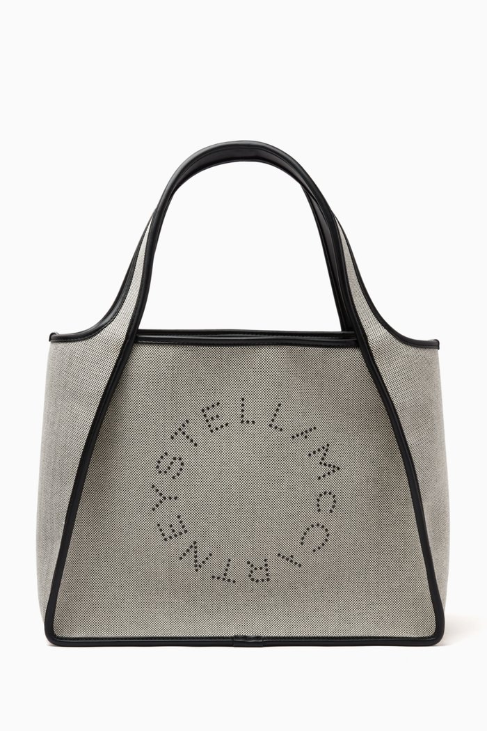

Stella Logo Tote Bag in Canvas & Alter Nappa, Black
