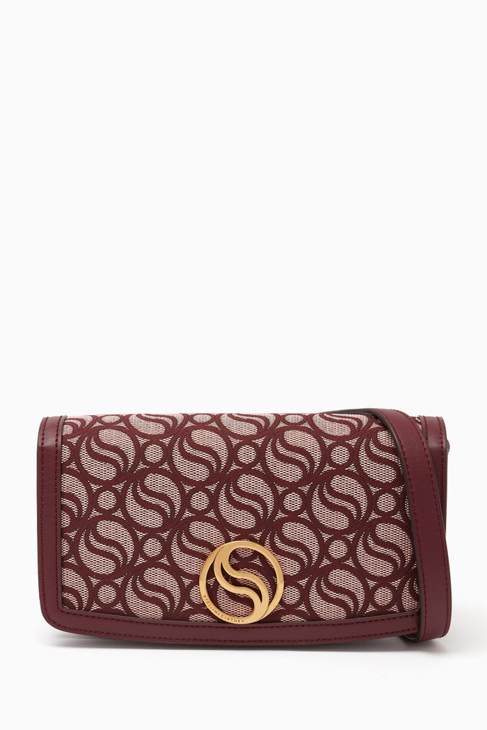 

S-Wave Crossbody Bag in Monogram Canvas & Alter Nappa, Burgundy