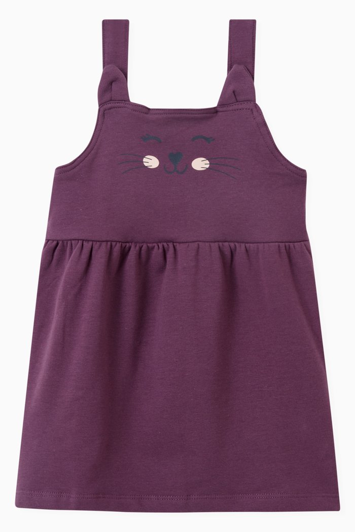 Spencer Dress in Organic Cotton, Purple