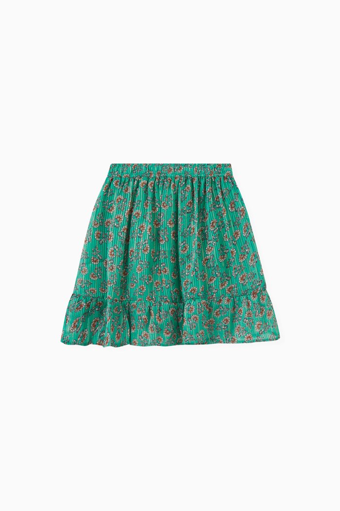 

Floral Skirt in Polyester, Green