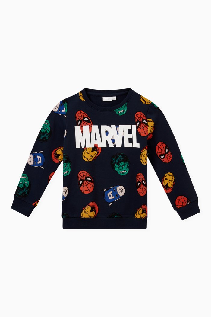 

Marvel Print Sweatshirt in Cotton, Blue