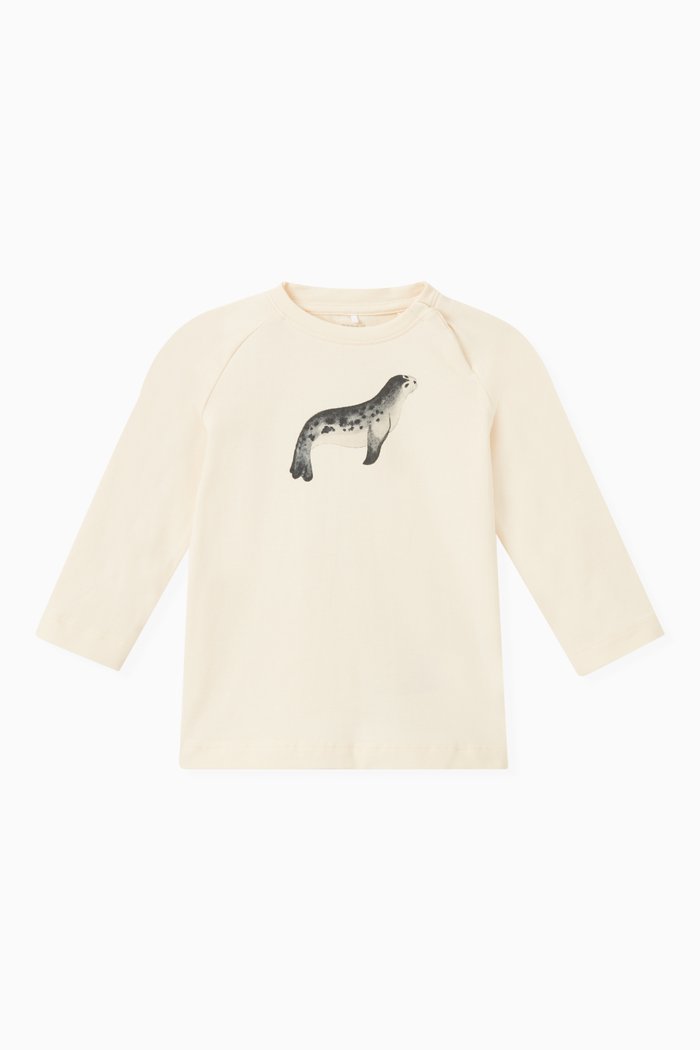 Long-sleeved Top in Jersey, Neutral