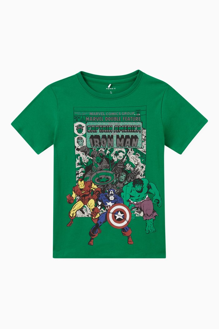 

Marvel Print T-shirt in Cotton, Green