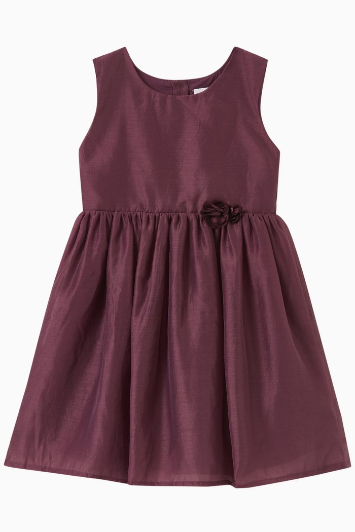 Flower Dress in Polyester, Purple