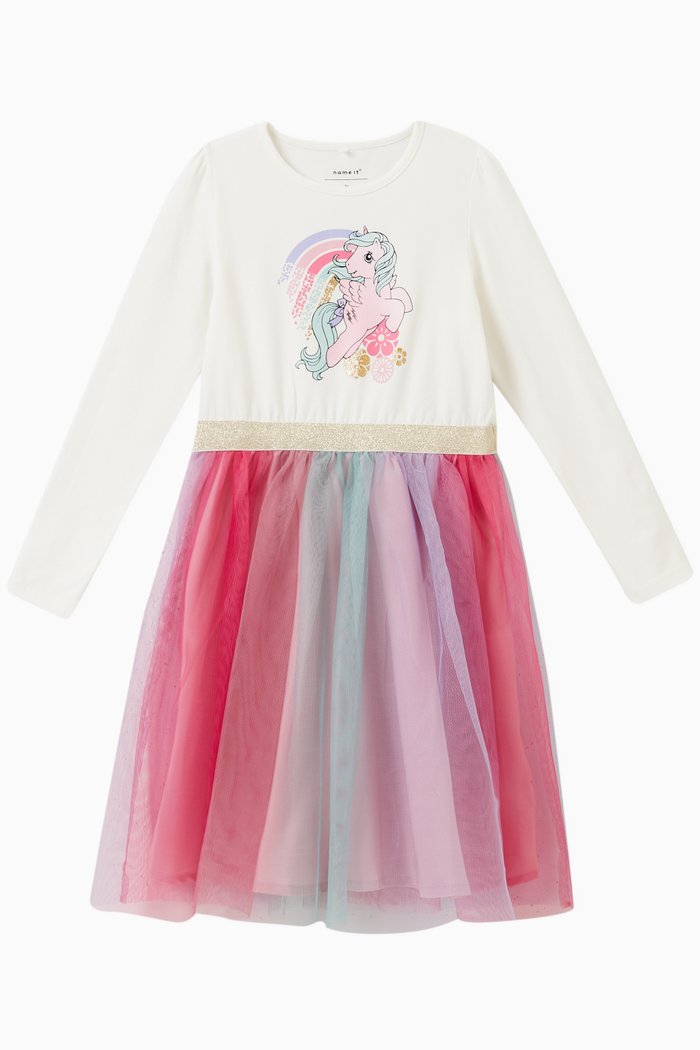 

My Little Pony Dress in Cotton & Tulle, White