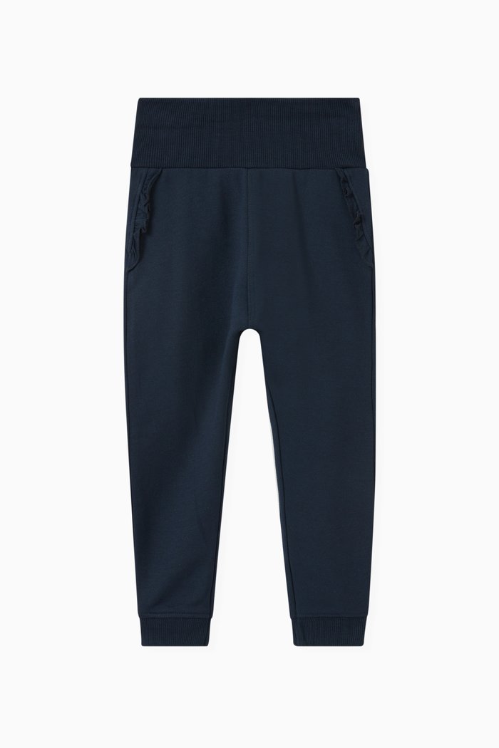 

Ruffled Sweatpants in Modal, Blue