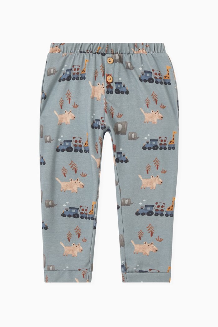 

Animal Trousers in Cotton, Blue