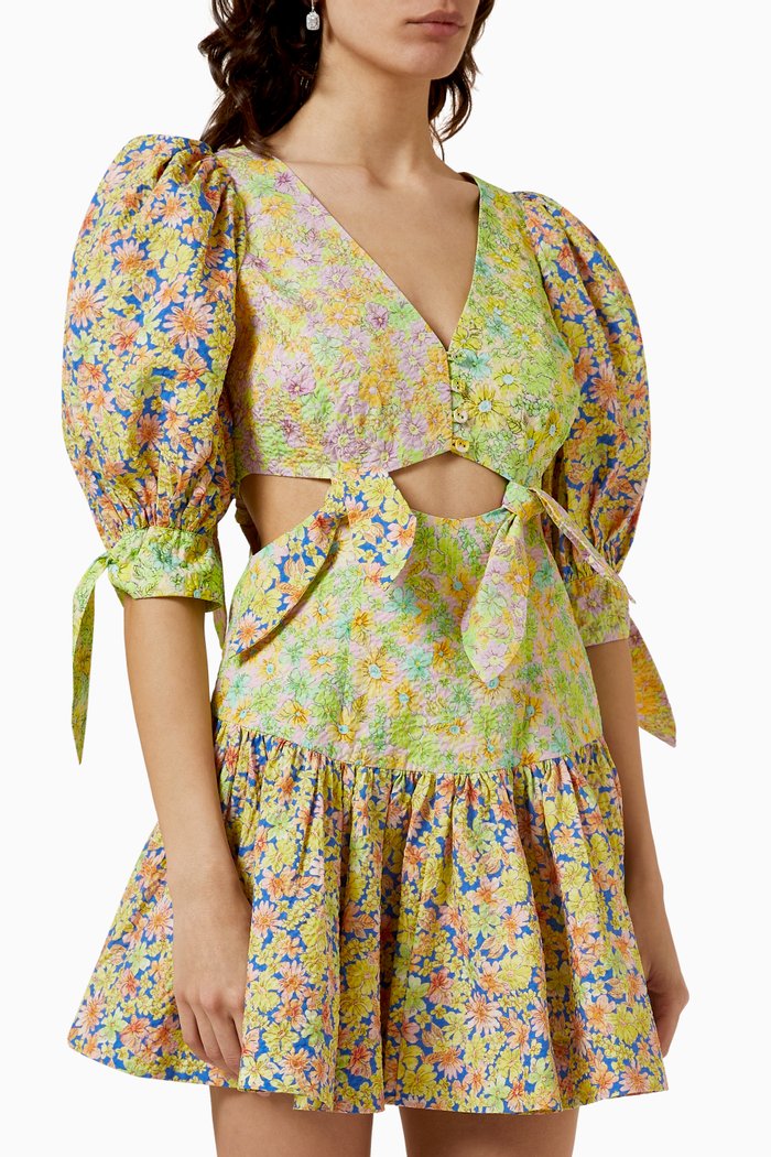 

Daisy Spliced Mini Dress in Cotton, Multicolour