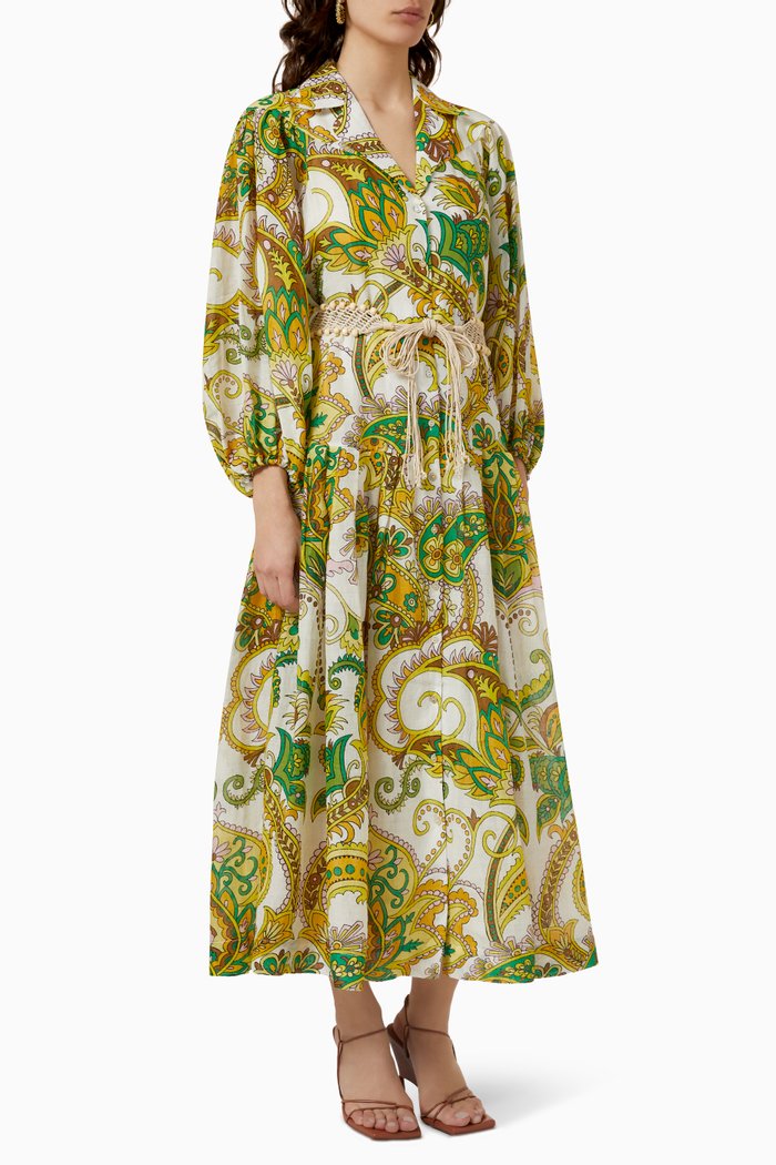 

Octavia V-neckline Dress in Ramie, Multicolour