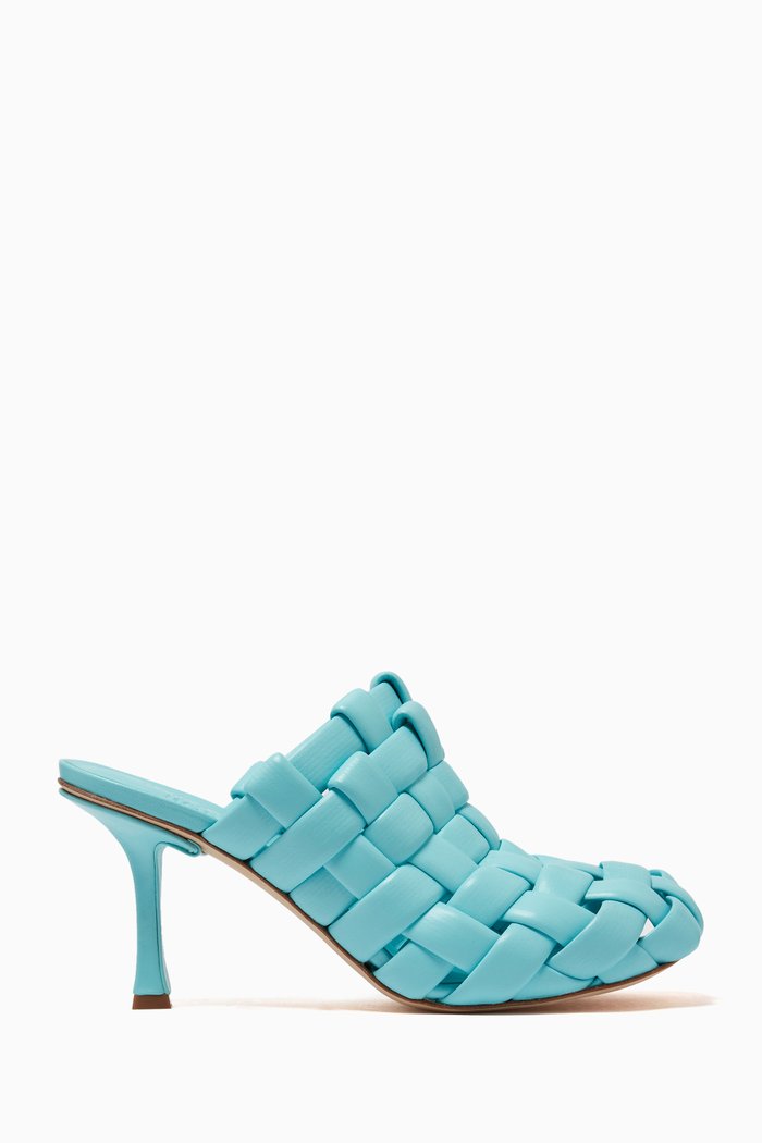 

Wilma Chubby 80 Mules in Leather, Blue