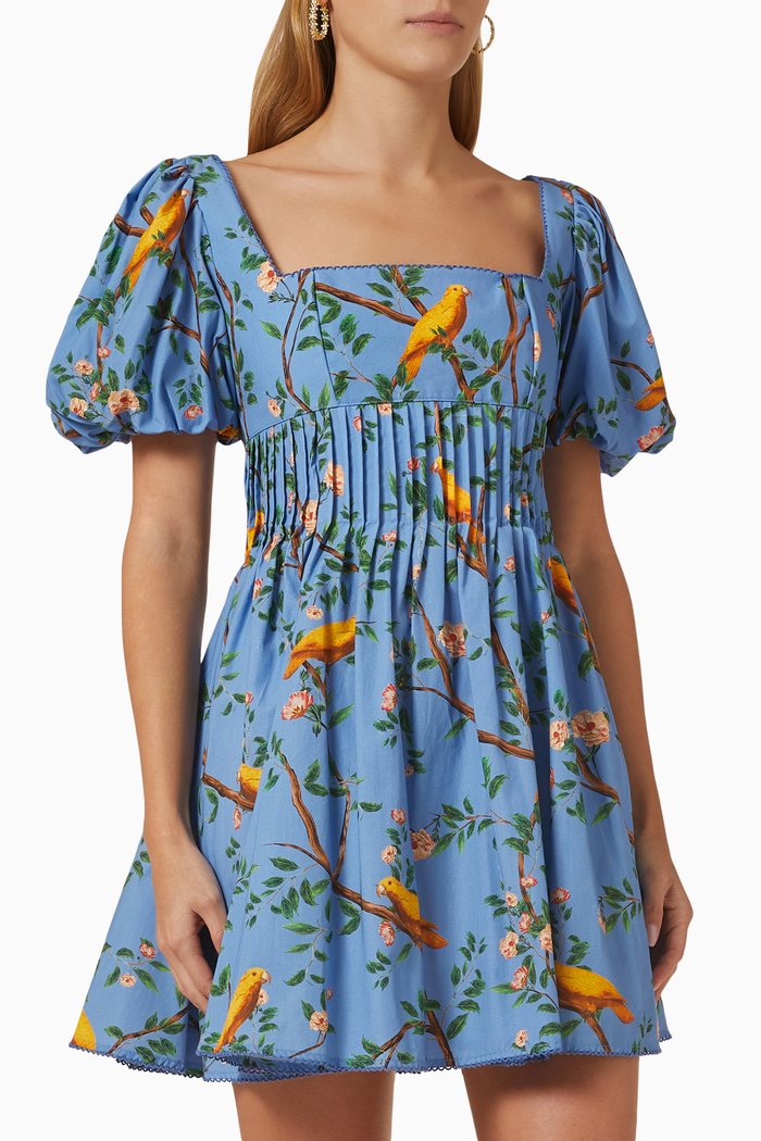 

Caramelo Mini Dress in Cotton-poplin, Blue