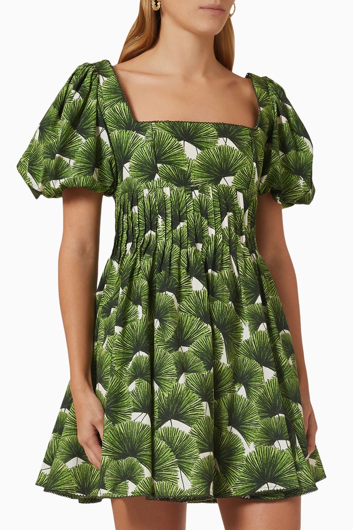 

Caramelo Mini Dress in Cotton-poplin, Green