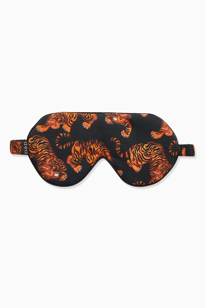 

Crotalus Print Eye Mask in Cotton, Black