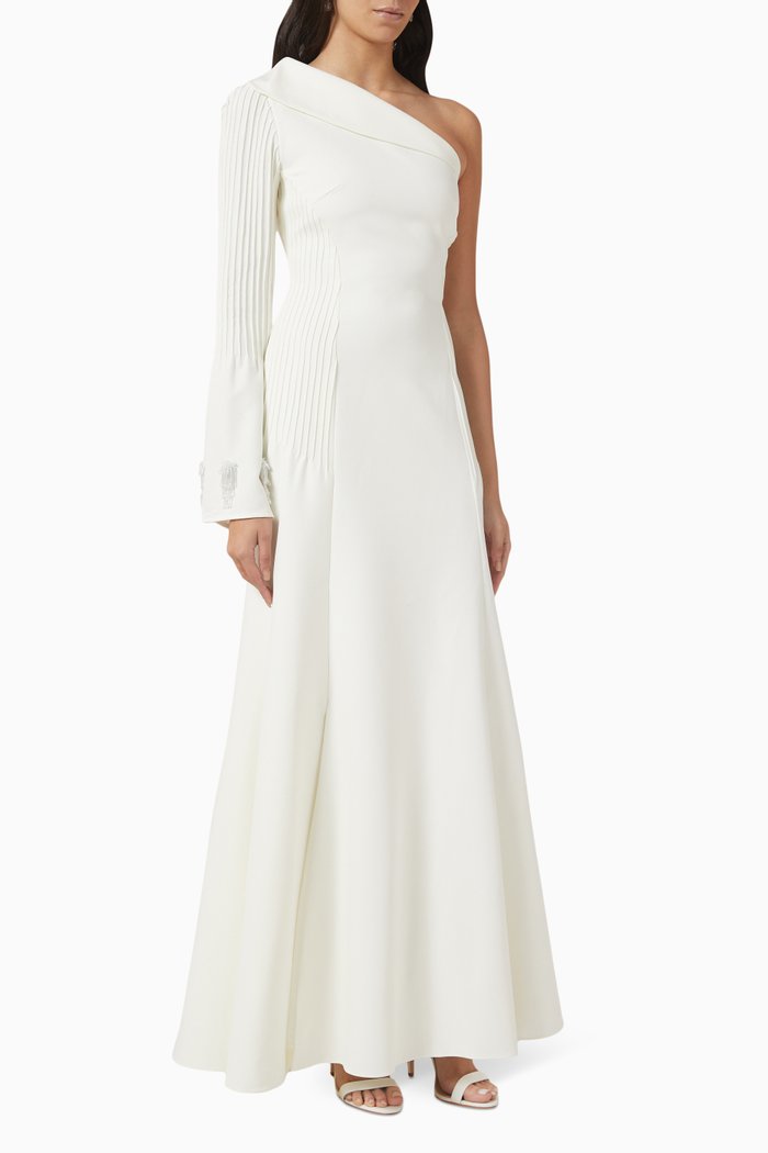 

One-shoulder Maxi Dress, White