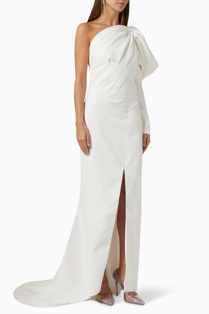 

One-shoulder Maxi Dress, White