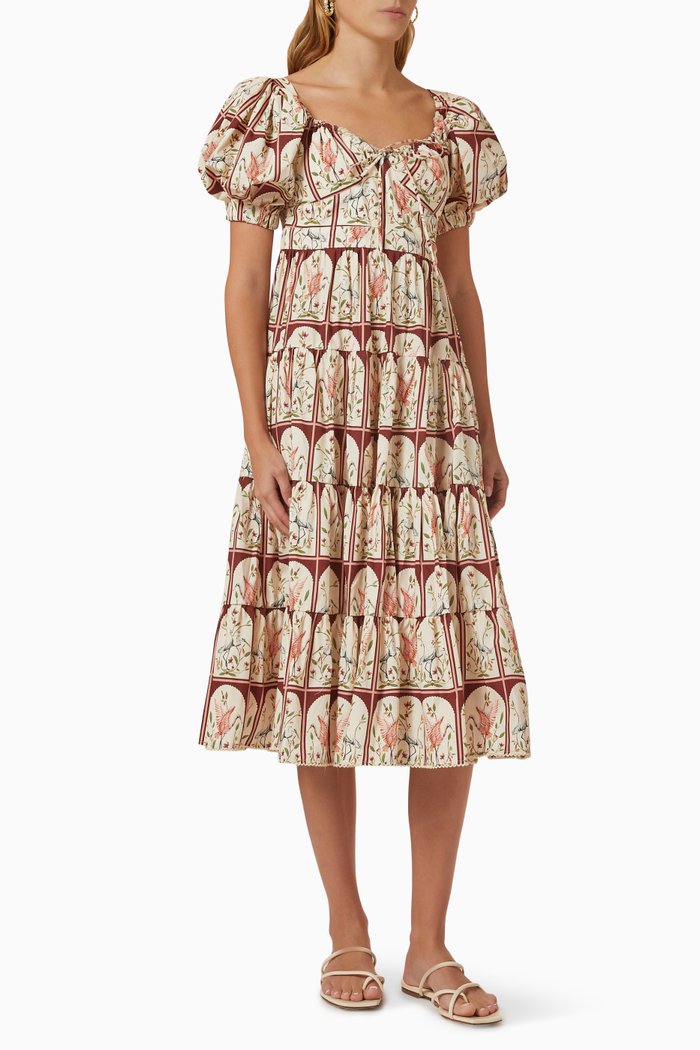 

Palmera Midi Dress in Cotton-poplin, Multicolour