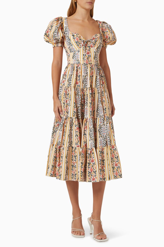 Palmera Midi Dress in Cotton-poplin, Orange