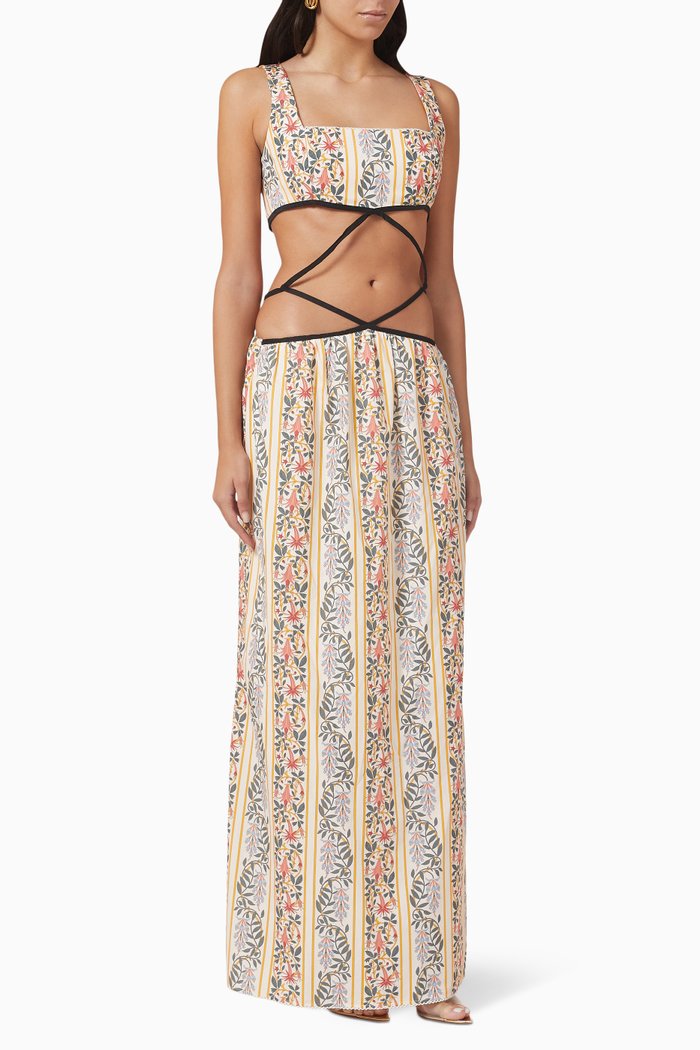 

Peonia Cut-out Maxi Dress in Cotton-poplin, Orange