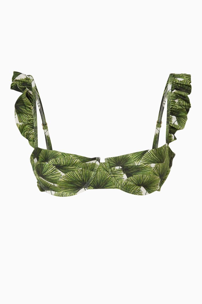 

Kiwi Bikini Top in Recycled Fabric, Green